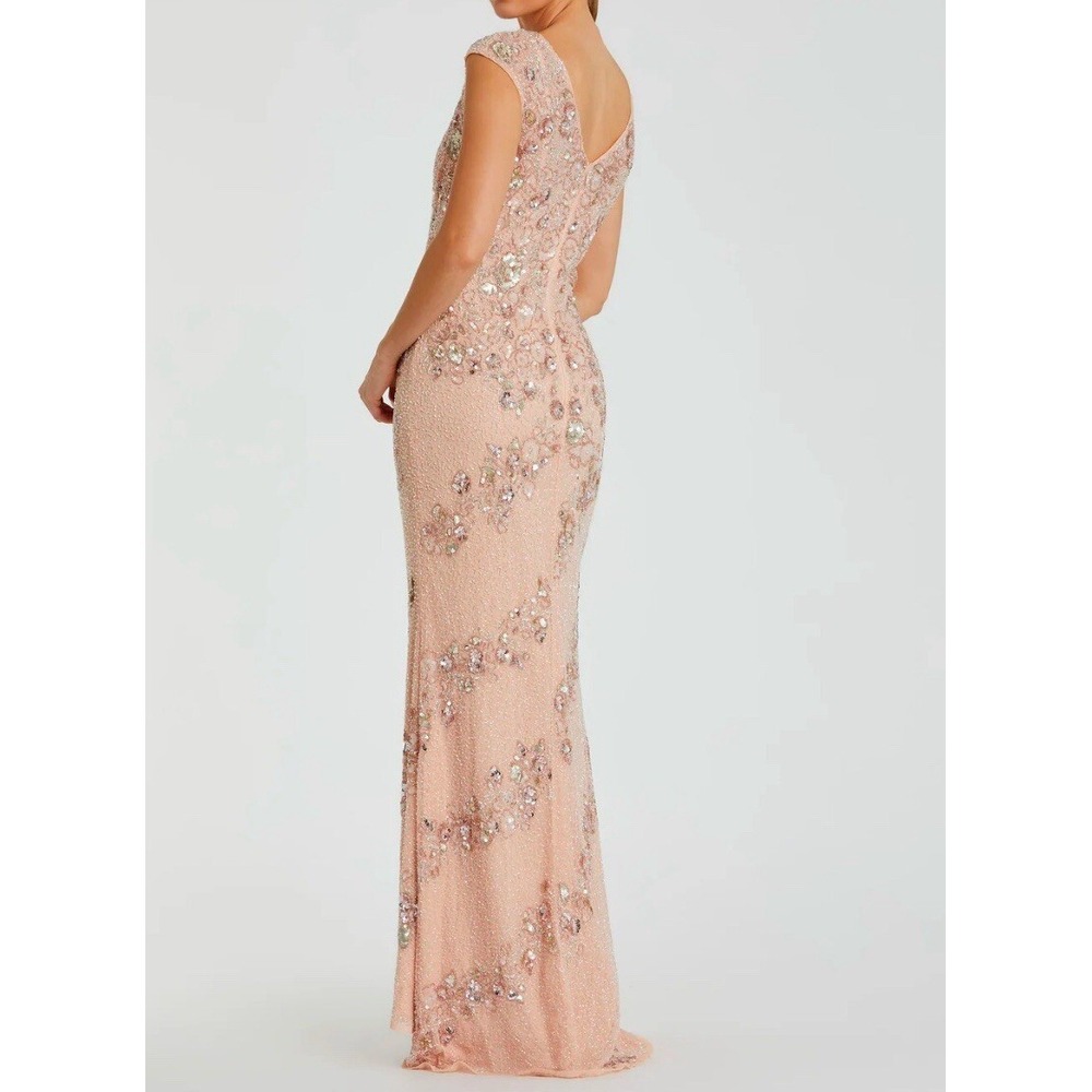 MAC DUGGAL Embellished Bateau Neck Cap Sleeve Gown Size 4 Org $698 - Picture 3 of 6